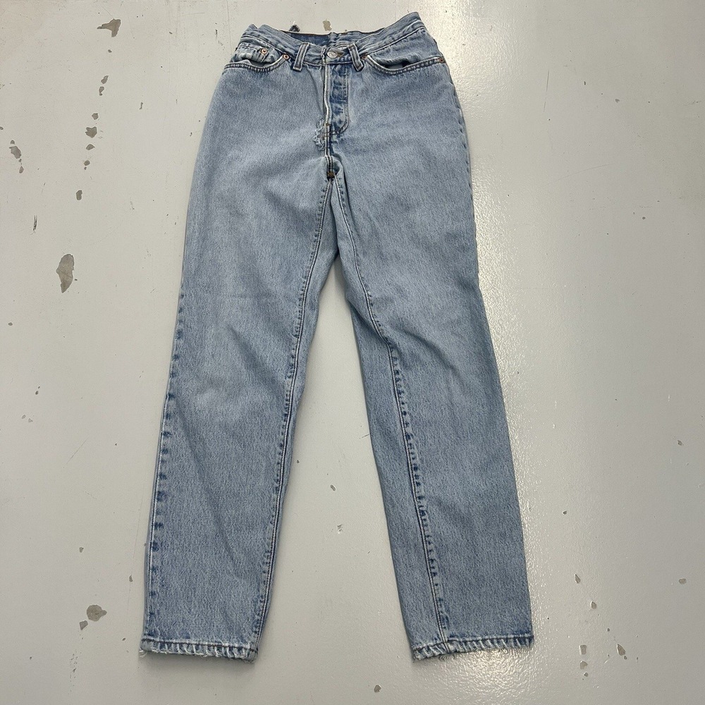 Vintage Levis 13501 Womens 7 S Light Wash High Rise Button Fly Jeans Made in USA